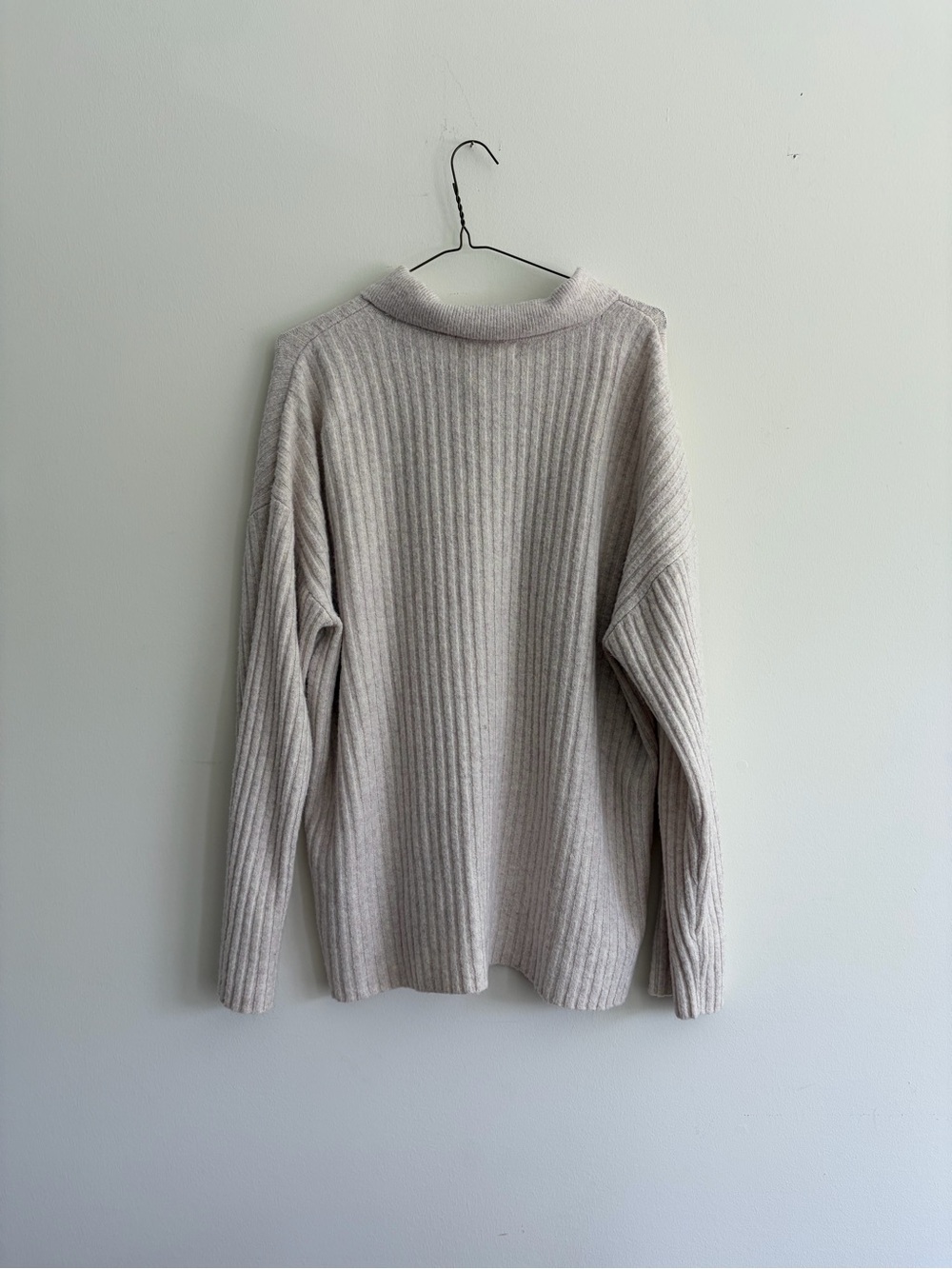Treasure & Bond Light Beige Ribbed Button-Up Cardigan - Picture 3 of 3